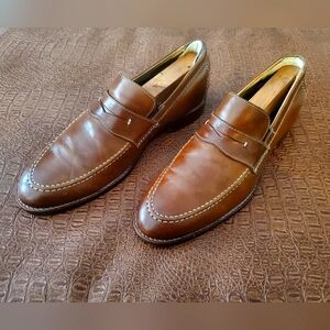 British tan Johnson & Murphy penny loafers